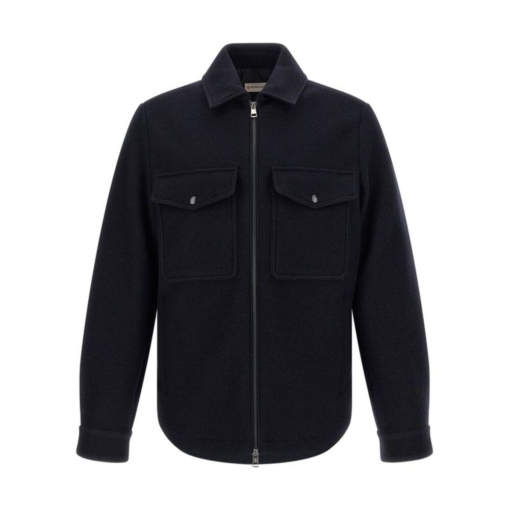Moncler Blue Virgin Wool Men's Blouse